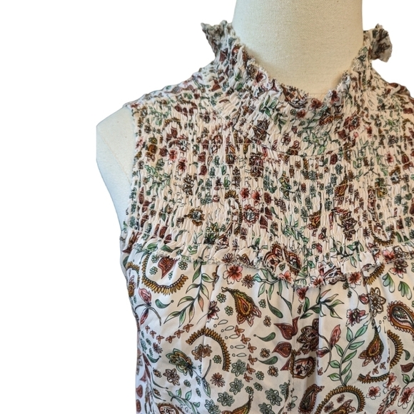 Nicholas Esme Paisley Silk High Neck Tie Front Top - Picture 3 of 11